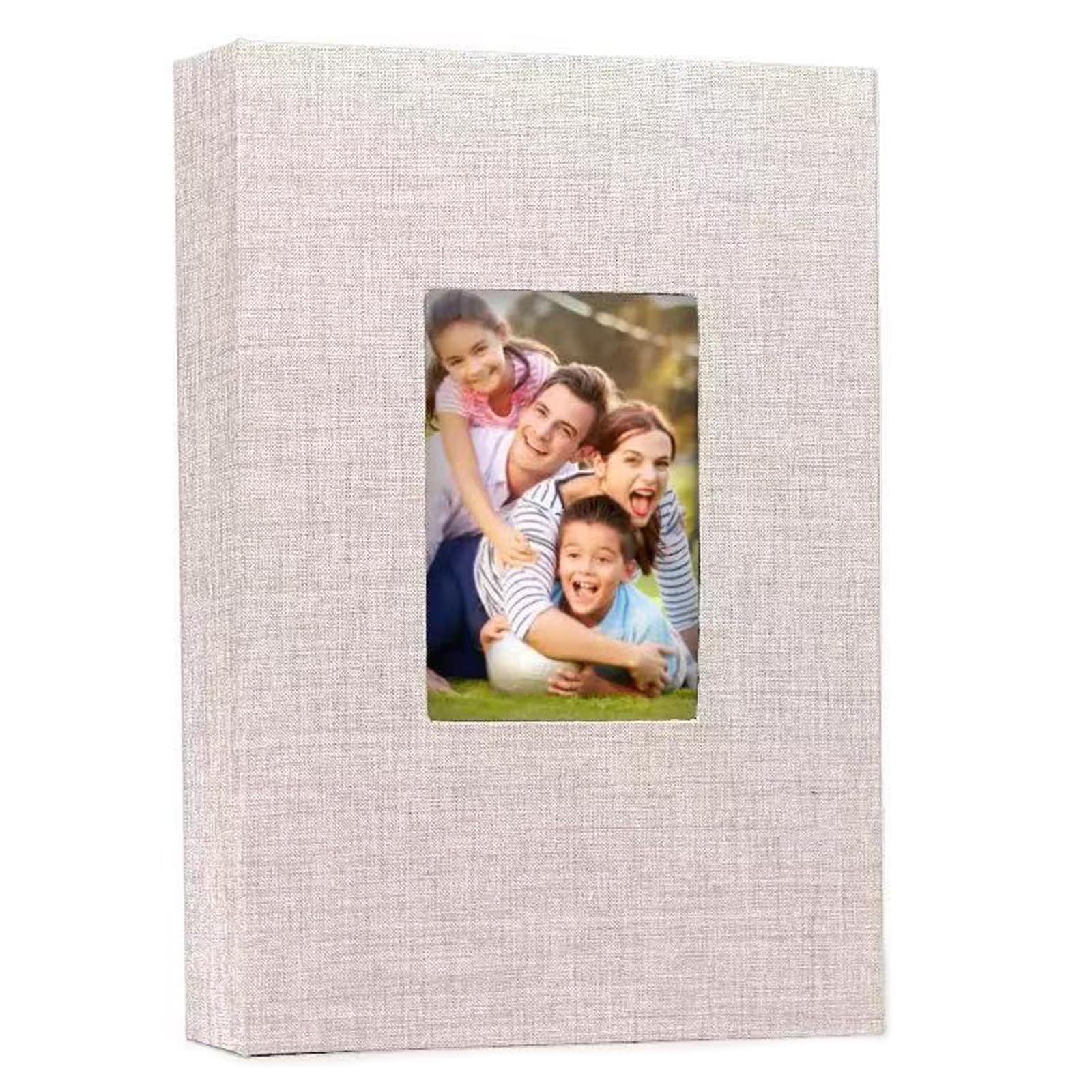 Photo Album 6x4-300 Pockets Linen Cover, Large Capacity Photo Albums 6x4 slipn, Holds 300 Photos for Family, Wedding, Anniversary, Birthday, Christmas, and Special Occasions (Beige)