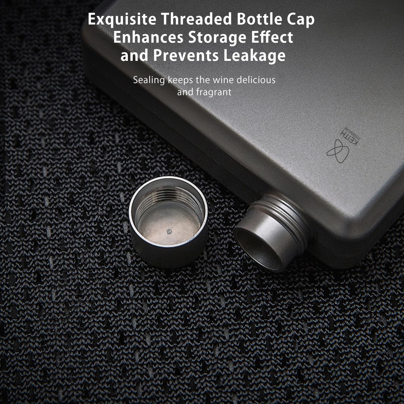 KEITH Petaca de titanio portátil Hip Flask pequeña botella de agua para whisky, licor y alcohol con embudo, equipo de camping (120 ml Ti9306)