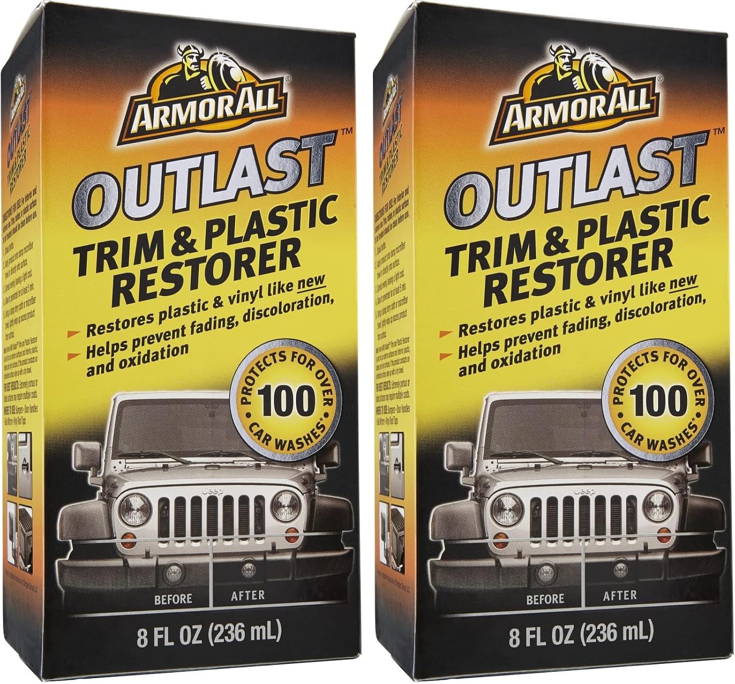 Armor All Car Trim & Plastic Cleaner, Cleaning for Cars, Truck, Motorcycle, Bottles, Outlast, 8 Oz, Pack of 6, 17451-6PK