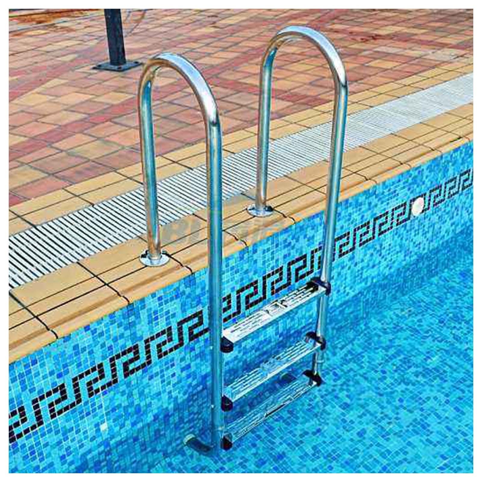 Above Ground Swimming Pool Ladder Inground Handrails,Load Up to 250kg,with Quick Installation Base,Suitable for Indoor Outdoor Water Park