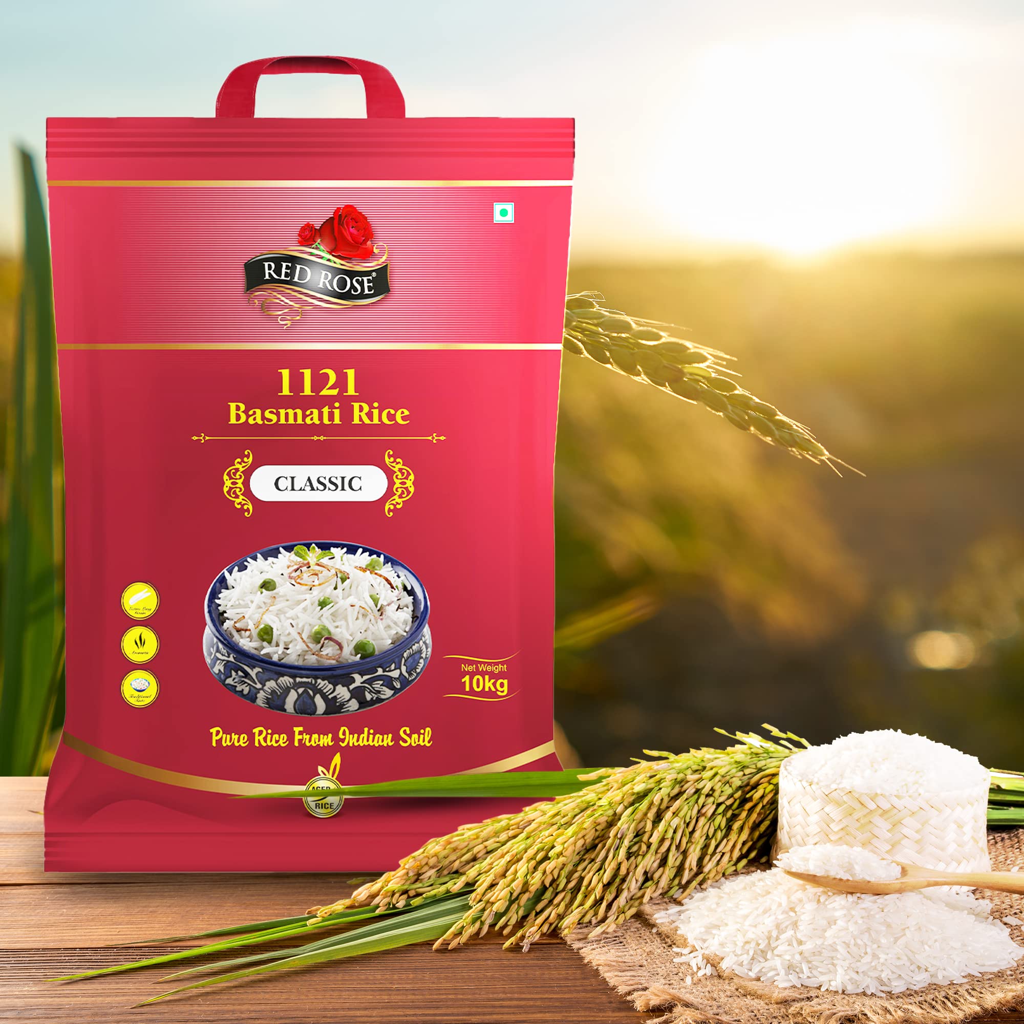 Buy Red Rose Classic Basmati Rice, Perfectly Aged, Rich Aroma, Best ...