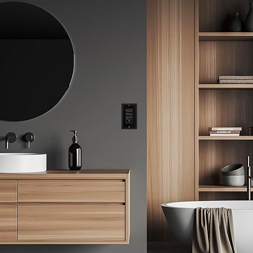 Miniatura 4 de Maxxima Interruptor temporizador de cuenta regresiva de 1875 W, 7 botones, retardo máximo de 60 minutos, 12 HP perfecto para extractores de baño,