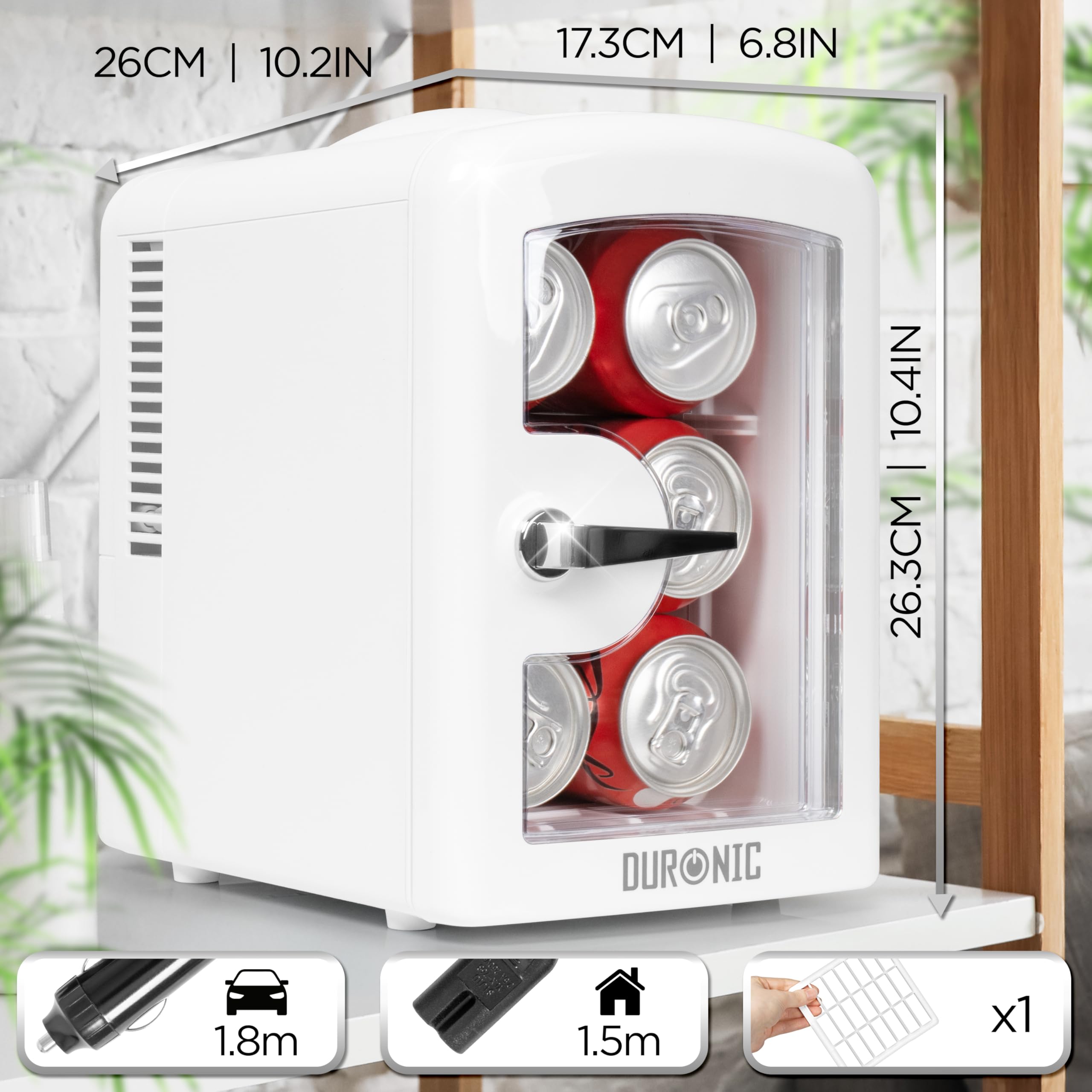 Duronic MFW4 WE Mini réfrigérateur 42W 4 litres Congélateur pour boisson snacks
