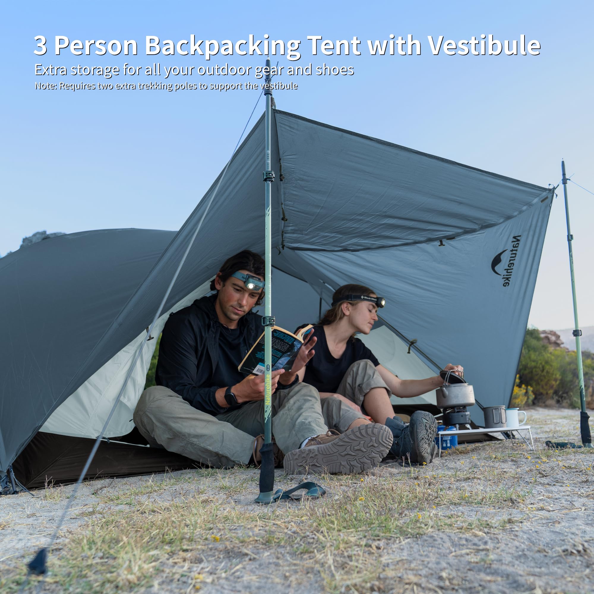 Naturehike Mongar Base Tenda da campeggio 2-3 persone ultraleggera impermeabile trekking