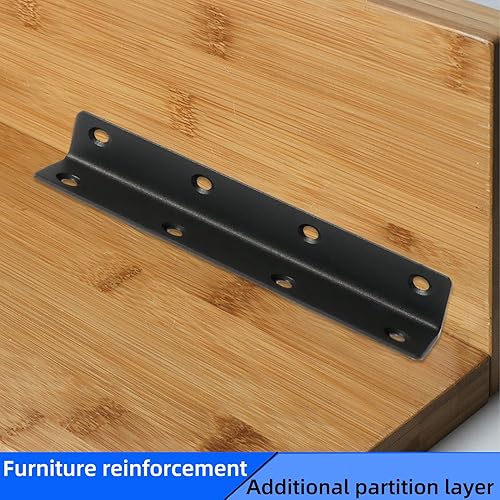 Miniatura 5 de 4 soportes de esquina alargados y gruesos en L  Soporte de estante de acero inoxidable  Soportes de metal en ángulo recto para estantes para muebles