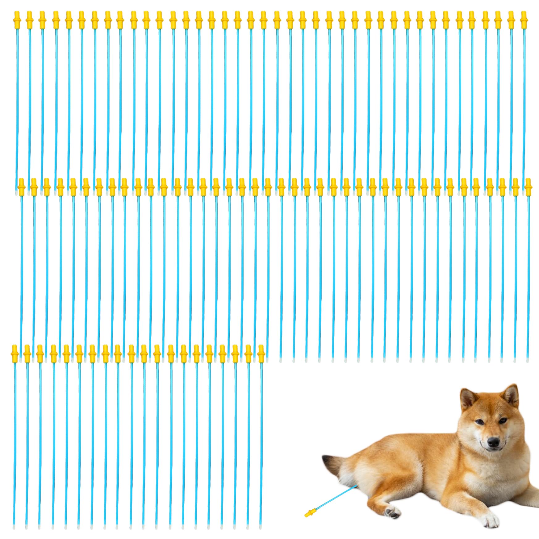 Kit de inseminación artificial para perros Tubo de catéter flexible desechable de 11, 8 pulgadas Extremo redondeado Inseminación de mascotas No daña 100 piezas Kit fácil de usar en casa para mascotas