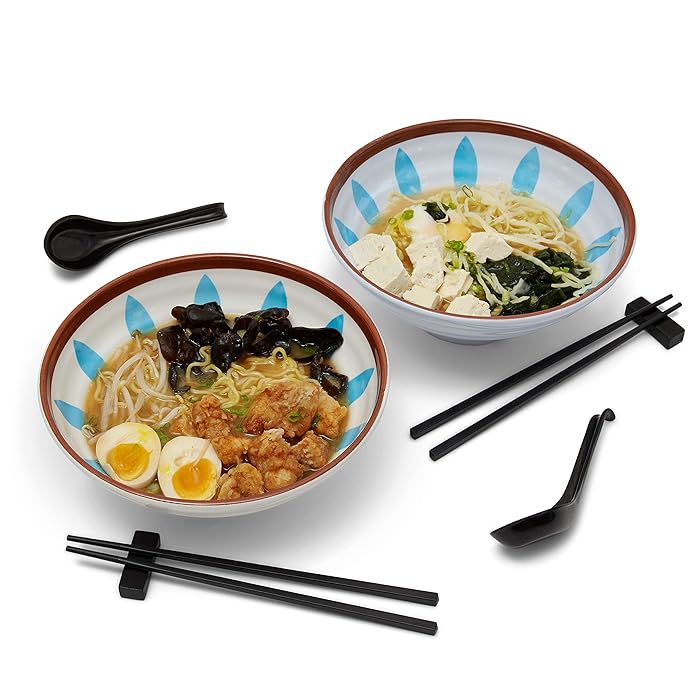 Buy Nytana Japanese Style Large Ramen Bowl Set 60 Oz (10 Piece), 9