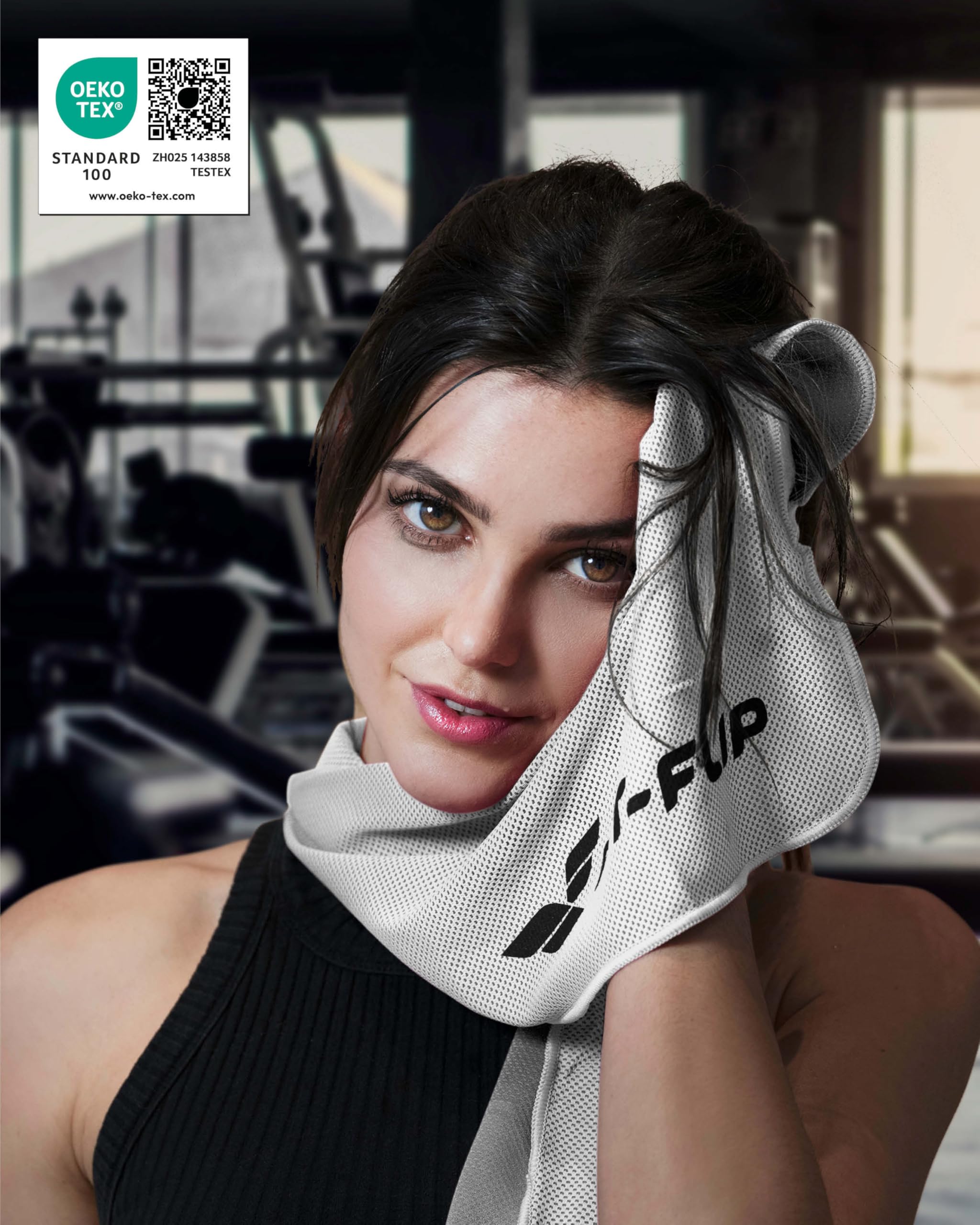 Fit-Flip Serviette de Refroidissement Parfaite comme Serviettes Sport Microfibre ou Serviette rafraîchissante – Airflip Cool Towel pour Fitness, Sports, Voyages, Yoga