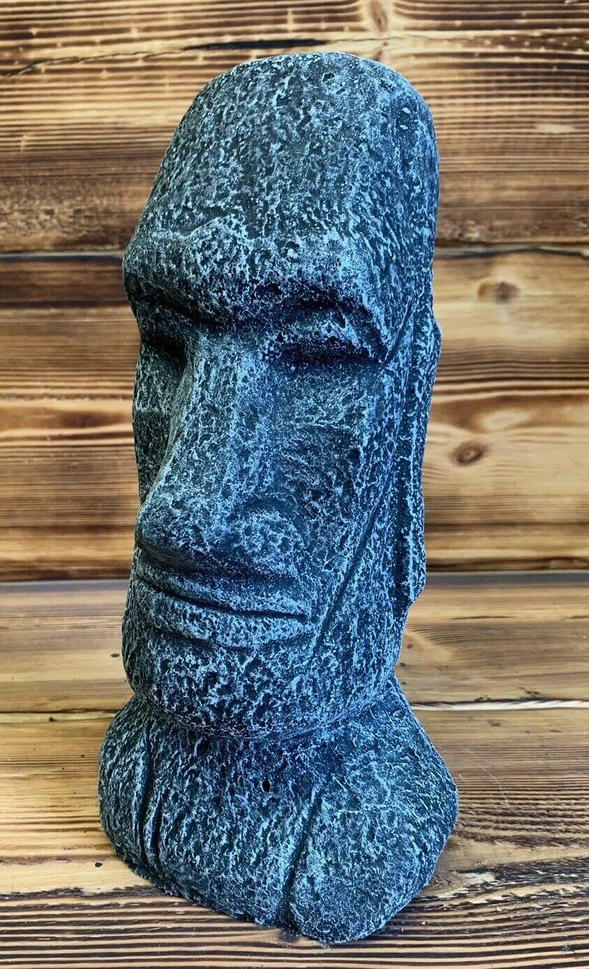 J And L Stone Ornaments Stone J And L Ornaments Garden Easter Island Head / Moai / Tiki Concrete Painted Ornament