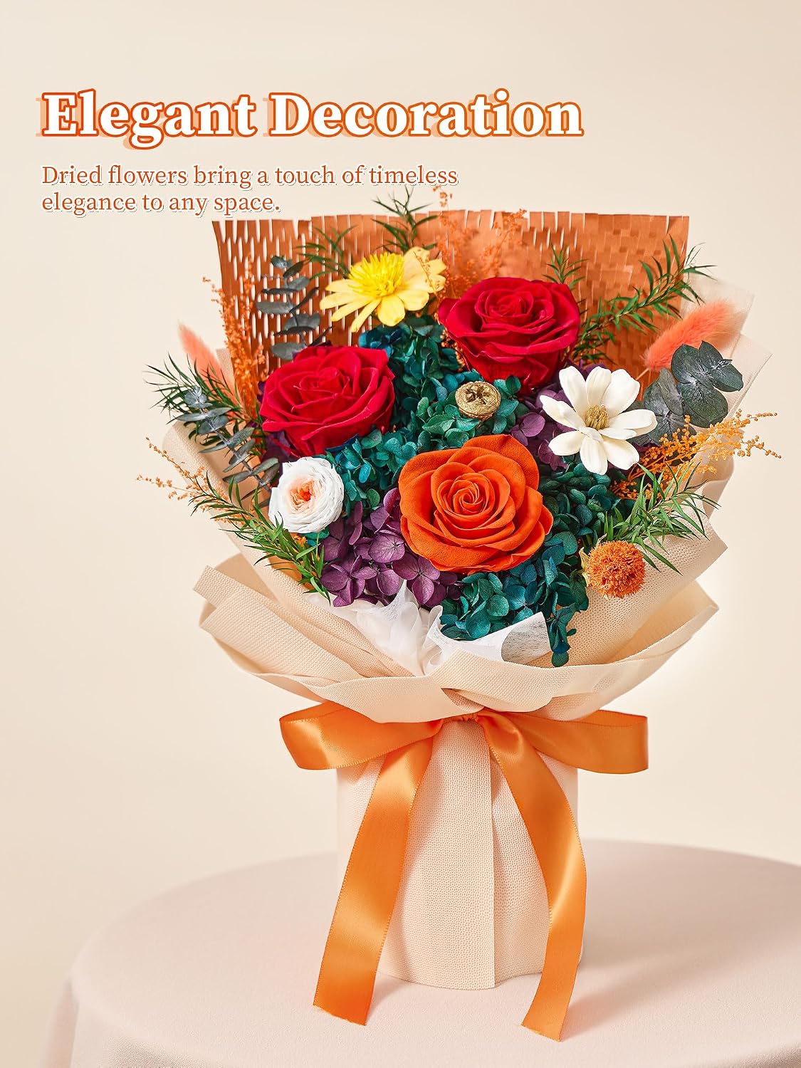 Flowers for Delivery Prime Forever Flowers Preserved Roses Bouquets Purple Flower Birthday Gifts for Women Valentine's Day Mothers Day Graduation