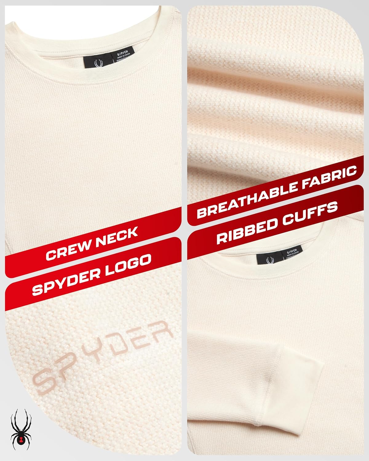 Spyder Womens Sweaters - Super Soft Terry Fleece Crewneck Pullover Sweaters for Women - Breathable Knitted Long Sleeve Top - Image 2