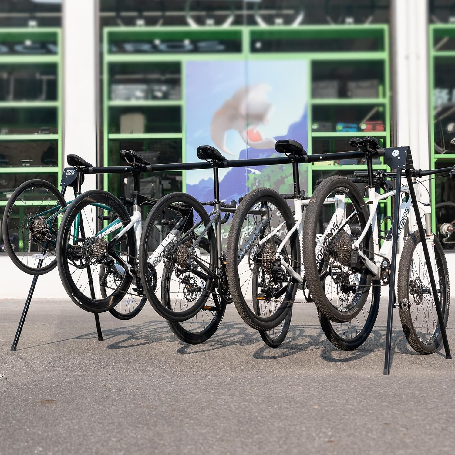 ROCKBROS Bikes Stand Rack 3/5 - Portable Bike Storage Parking Racks Indoor/Outdoor Bicycle Stand for Parking Mountain Road Hybrid Bike