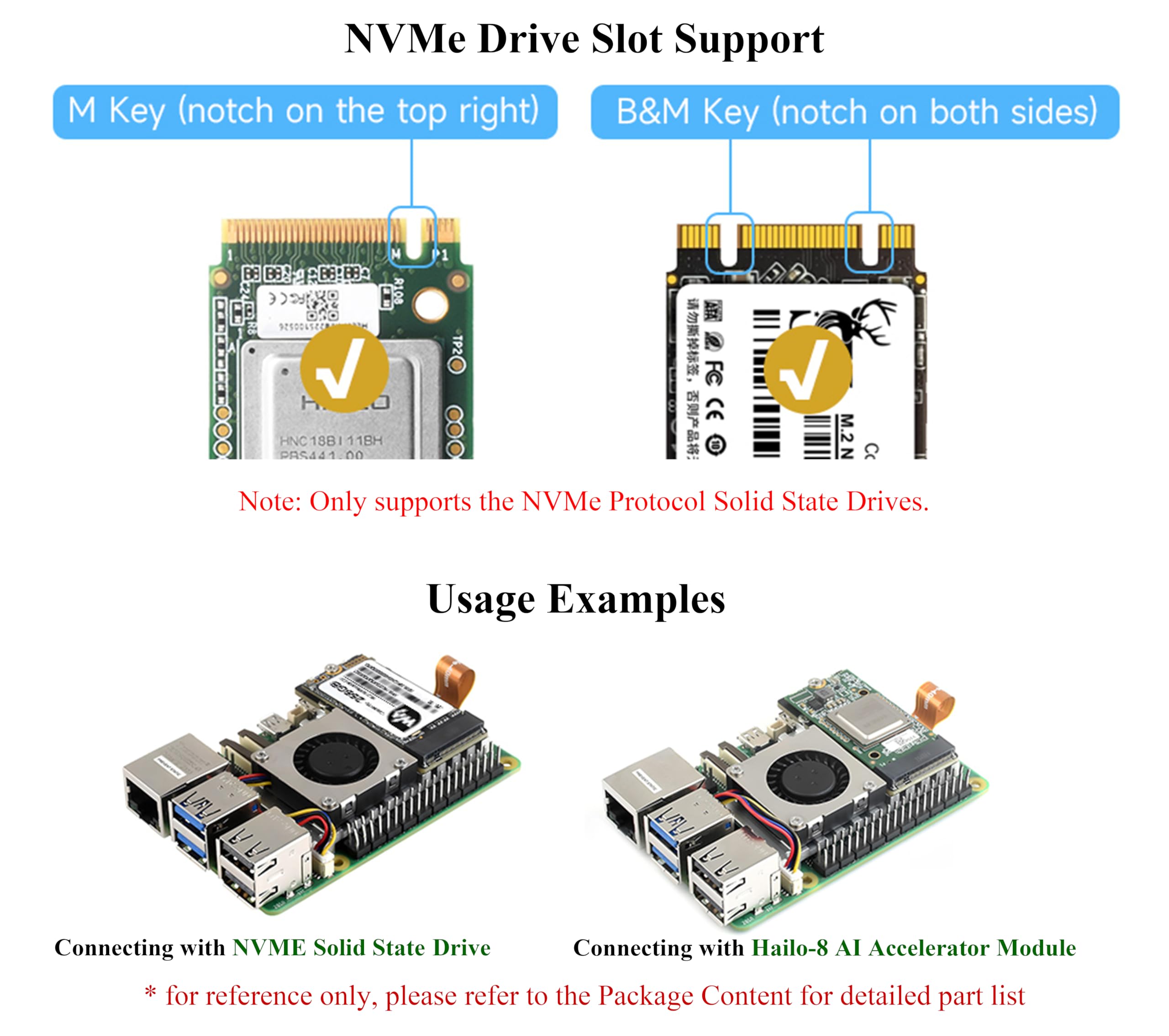 PCIe To M.2 Adapter For Raspberry Pi 5 - NVMe SSD Cooler With Fan