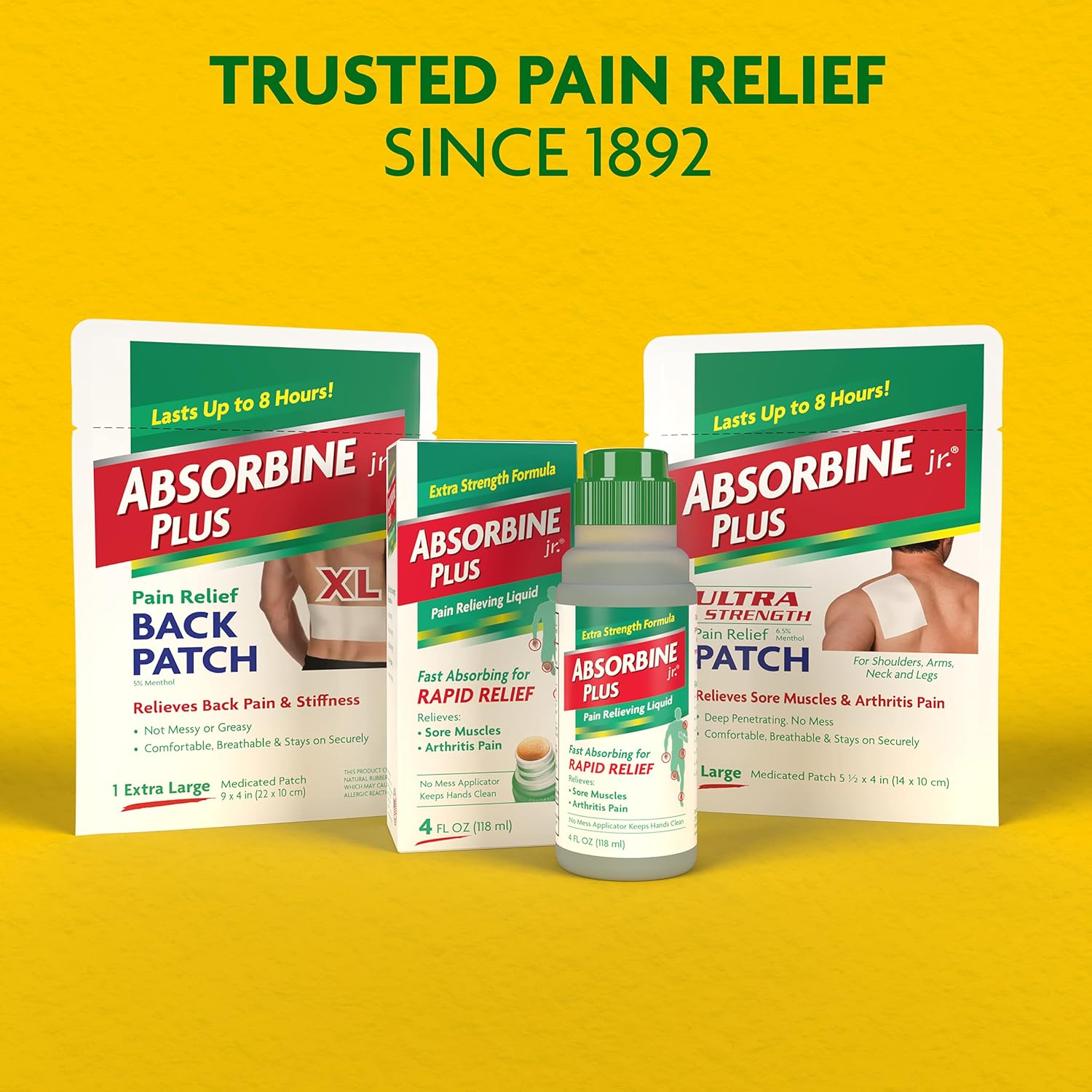 Buy Absorbine Jr. Pain Relief Patches, Extra Large Back Pain Patch with