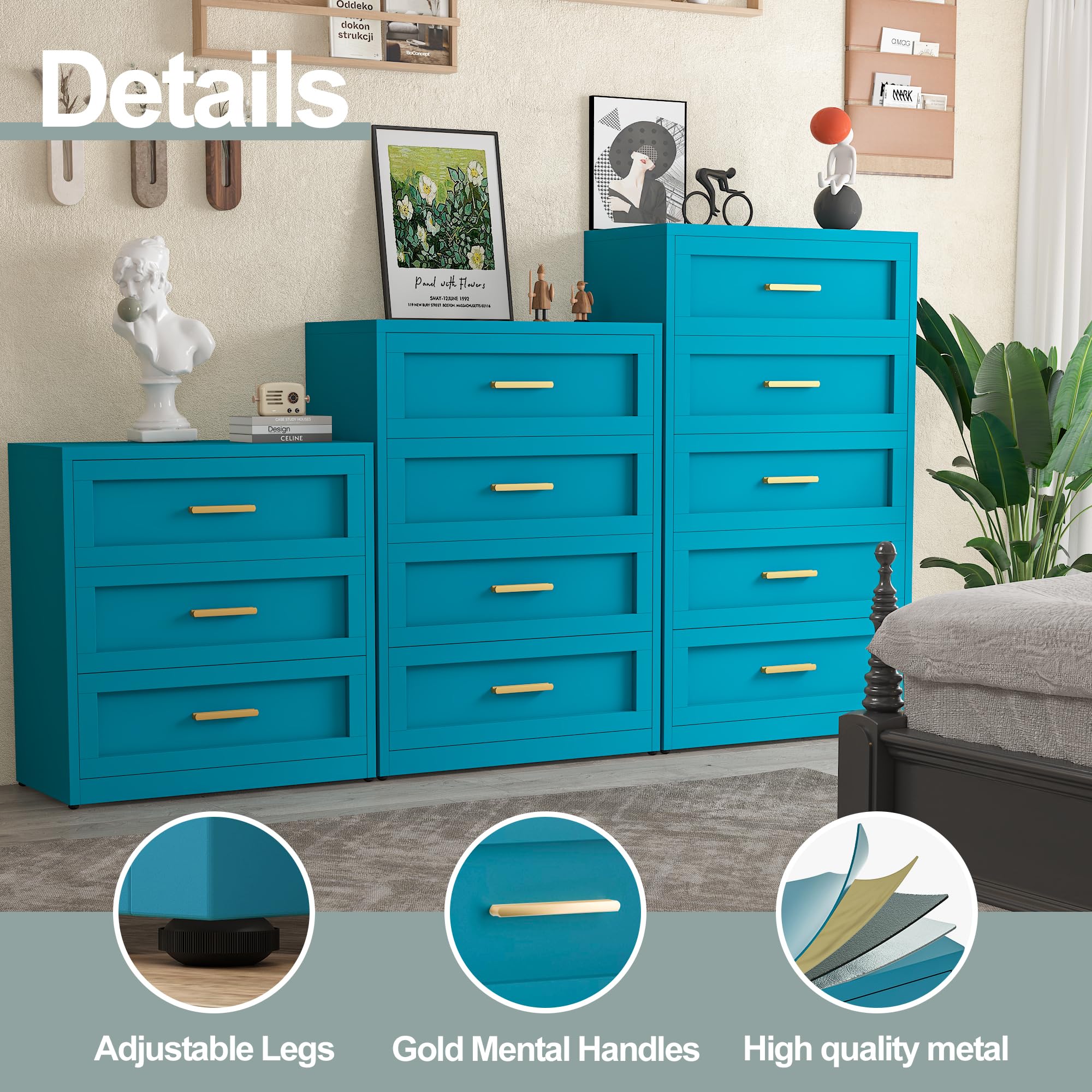 blue metal dresser Manzanillo Slate Blue Dresser  Luna Furniture
