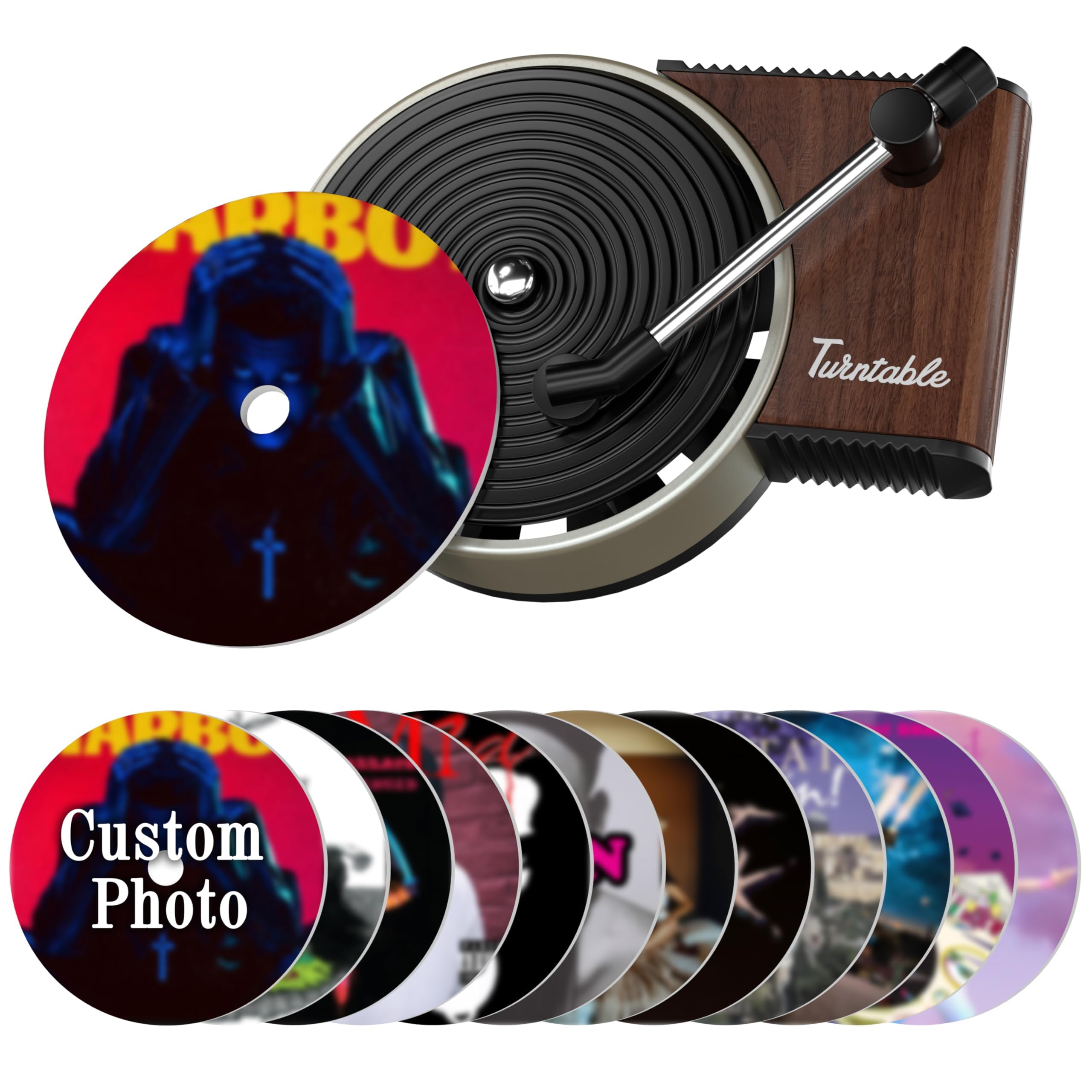 GooodiderX Personalized Custom Car Air Freshener, Double Sided Custom Photo, Record Player Shaped Fragrance Vent Clip, Unique and Cute Car Interior (