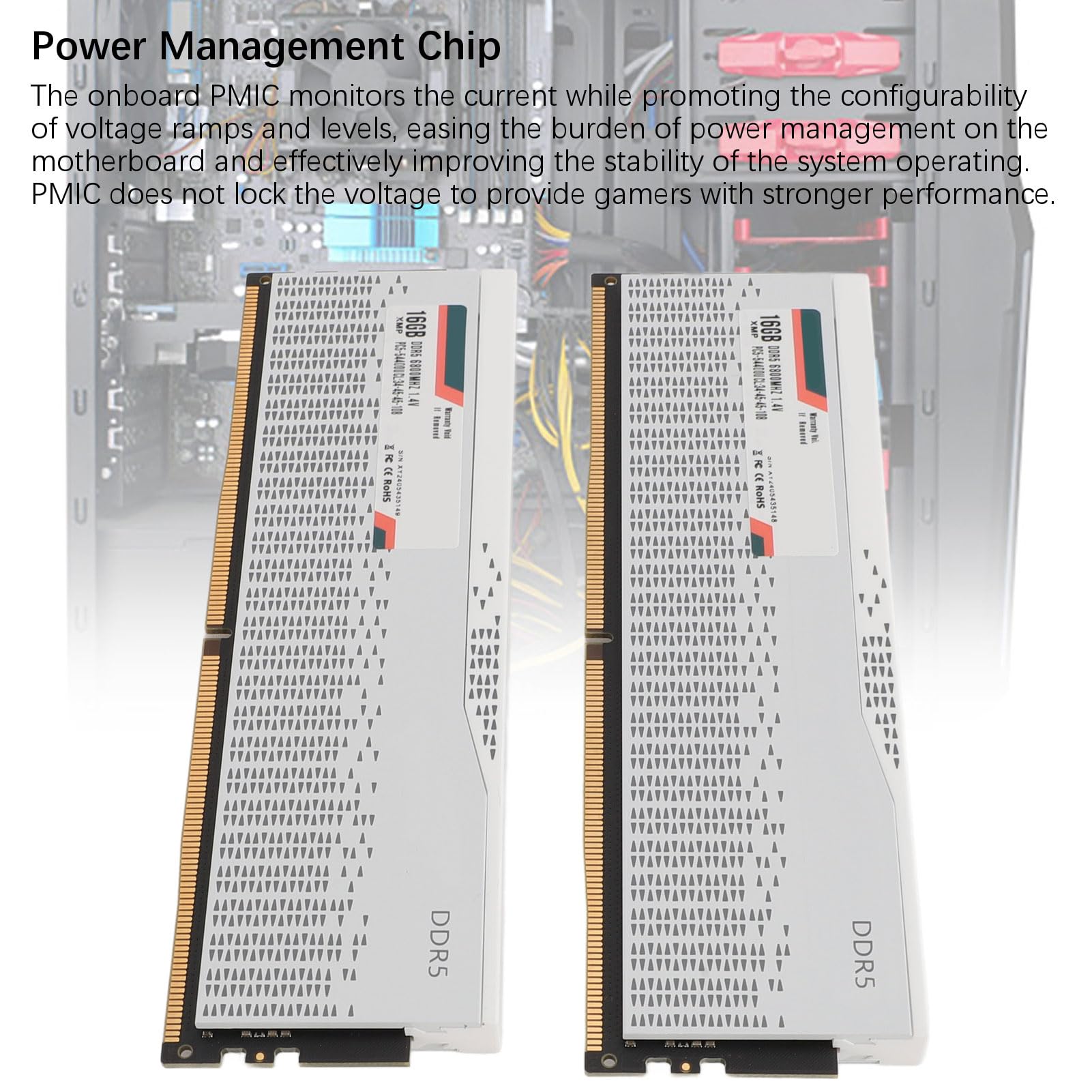 Modulo di Memoria Ad Alta velocità DDR5 RAM da 32 GB per PC Desktop da Gioco, Overclocking a 6800 MHz, 1,4 V, 2x16 GB