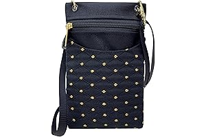 Women's Tapestry Crossbody Purse for Galaxy S8 Cell Phone or Passport