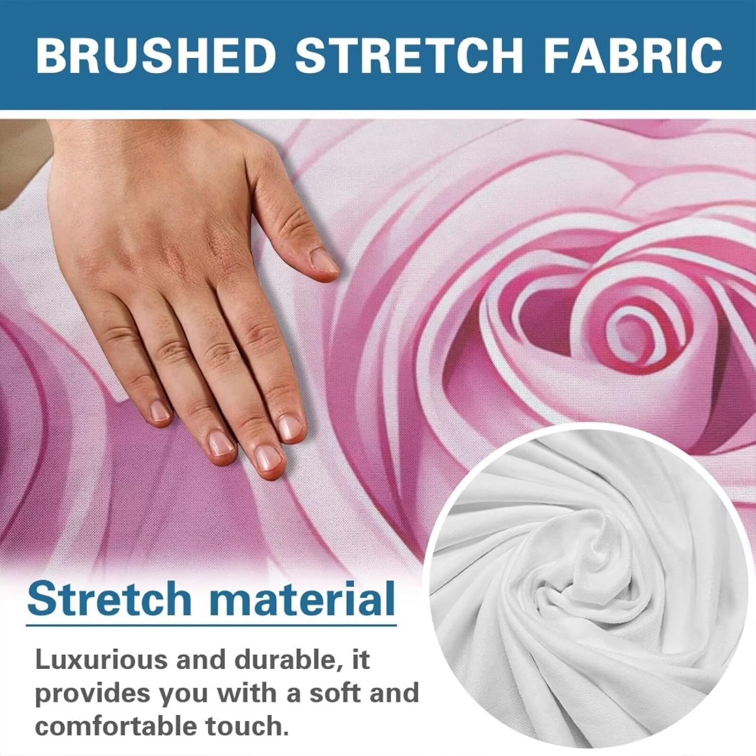 FOR U DESIGNS Roses Purple White Breathable Recliner Chair Slipcovers 4-Pc Set Non Slip for Reclining Sofas with Storage Pockets Kid-Proof Protection Machine Washable