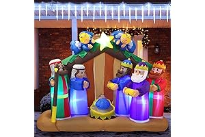 Joiedomi 6ft Blow up Nativity Scene Outdoor Christmas Inflatable