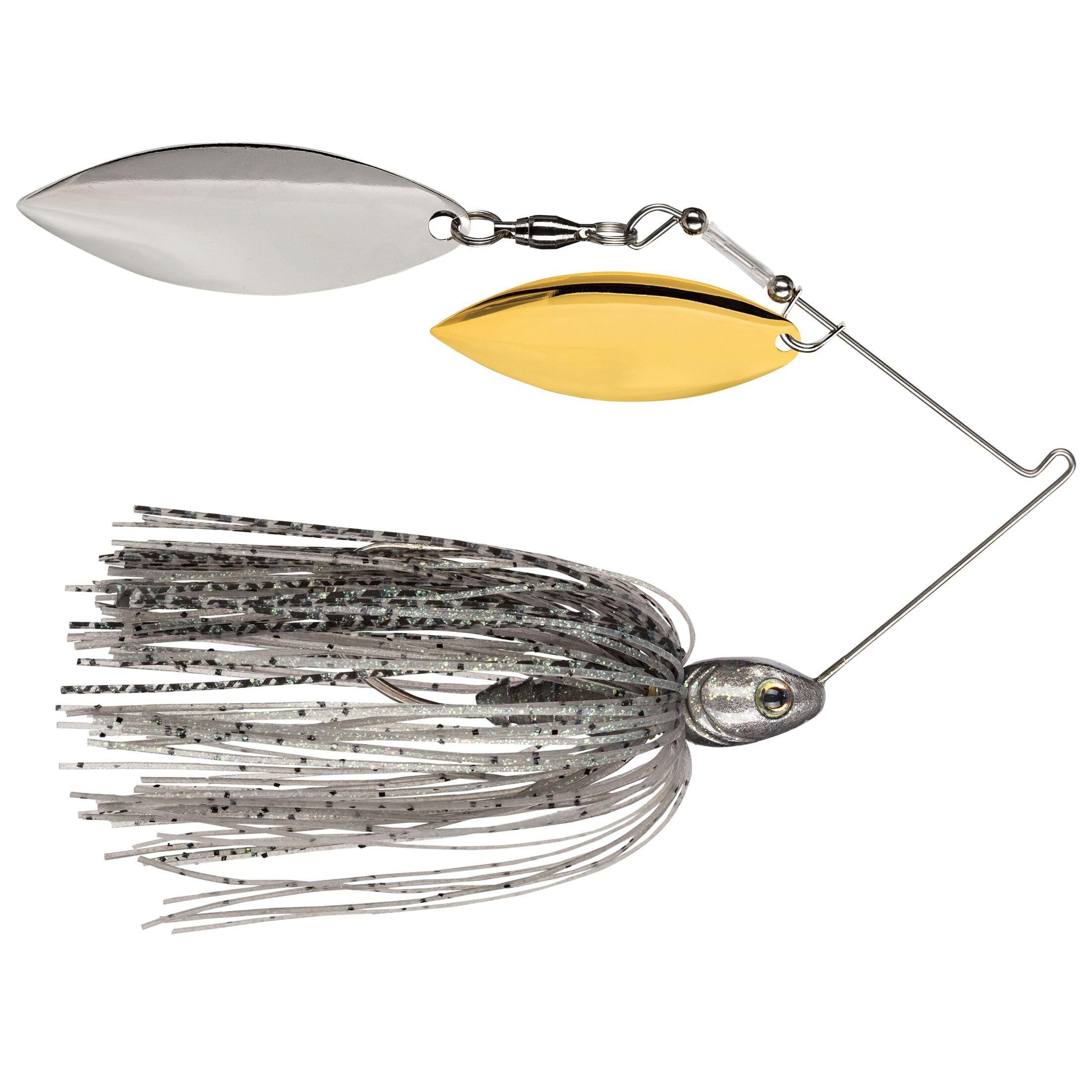 Strike King Tour Grade Spinnerbait Compact Fishing Lure, 1/2-Ounce, 4/0 Single Gamakatsu Hook, Weight Forward Head Design, Silver and Gold Willow Leaf Blades
