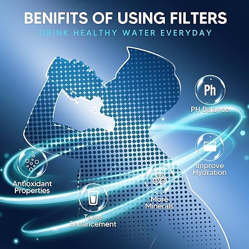 Miniatura 4 de Filtro de agua de repuesto mejorado para jarra y dispensador cero ZR-001 ZR-004 ZP-006 ZR-017, sistema de filtro de seis etapas, reduce eficazmente