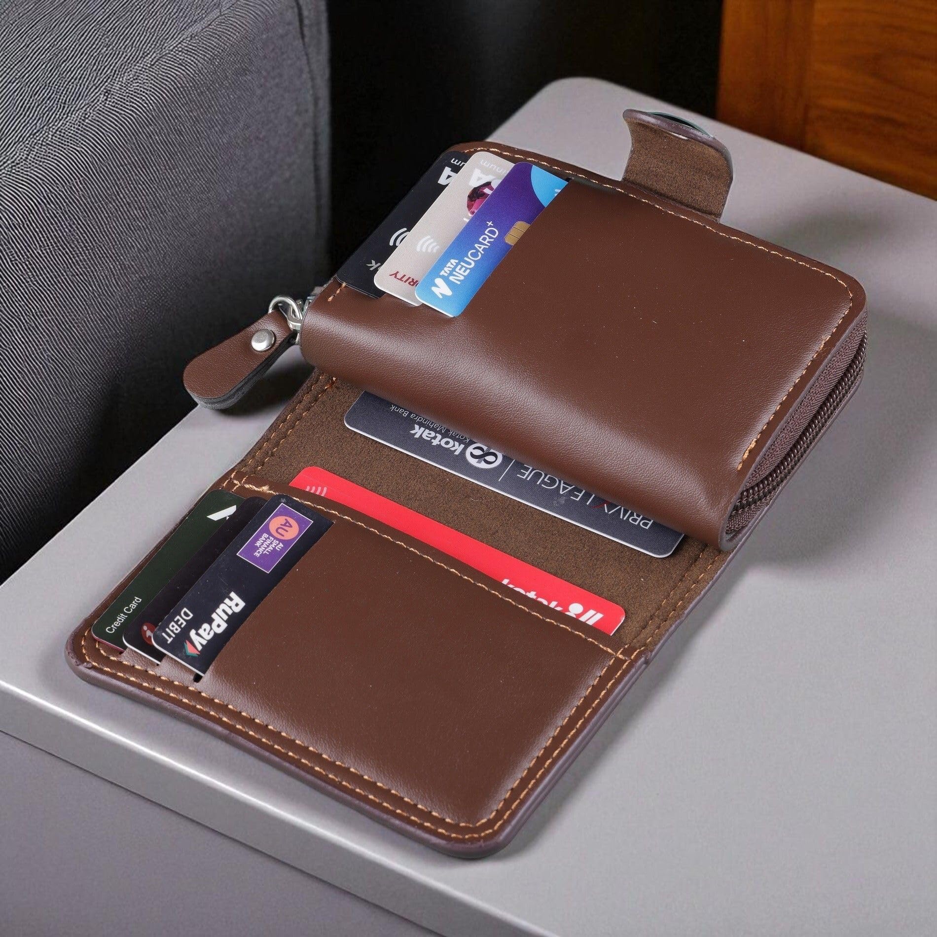 Slim Skinny Fit Card Wallet for Men and Women (SZNMegnett BrownWG33264262)-image-35