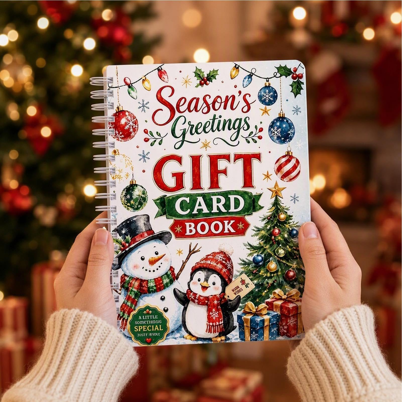 Livres de cartes-cadeaux pour Noël à spirales avec porte-monnaie