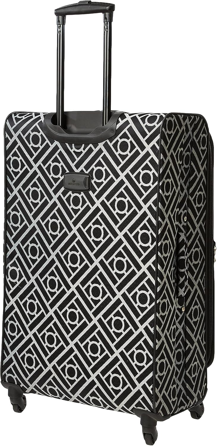 American Flyer Astor 5-Piece Spinner Luggage Set, Black/White, One Size