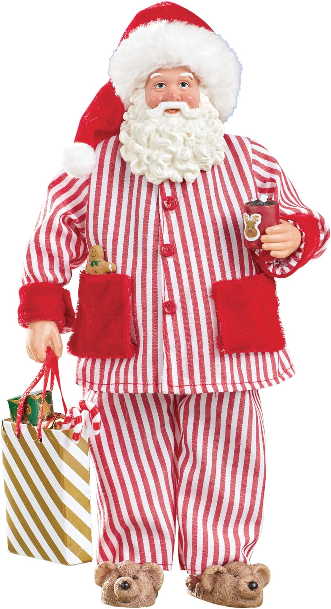 Collections Etc Pajama Party Santa Collectible Christmas Figurine