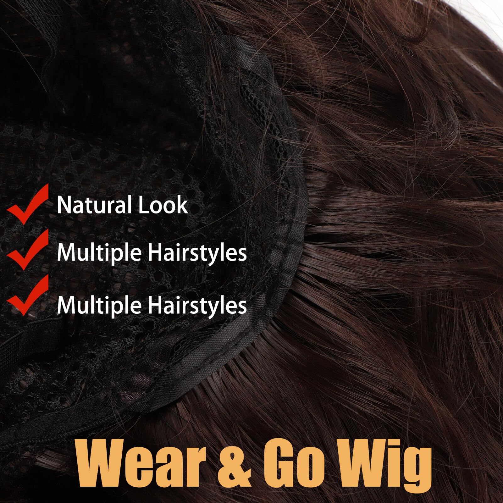 Short brown mens wigs,Replacement wigs for men daily use,Male short wig,Straight wig for men daily costume fancy dress cosplay halloween(Brown) - Image 3