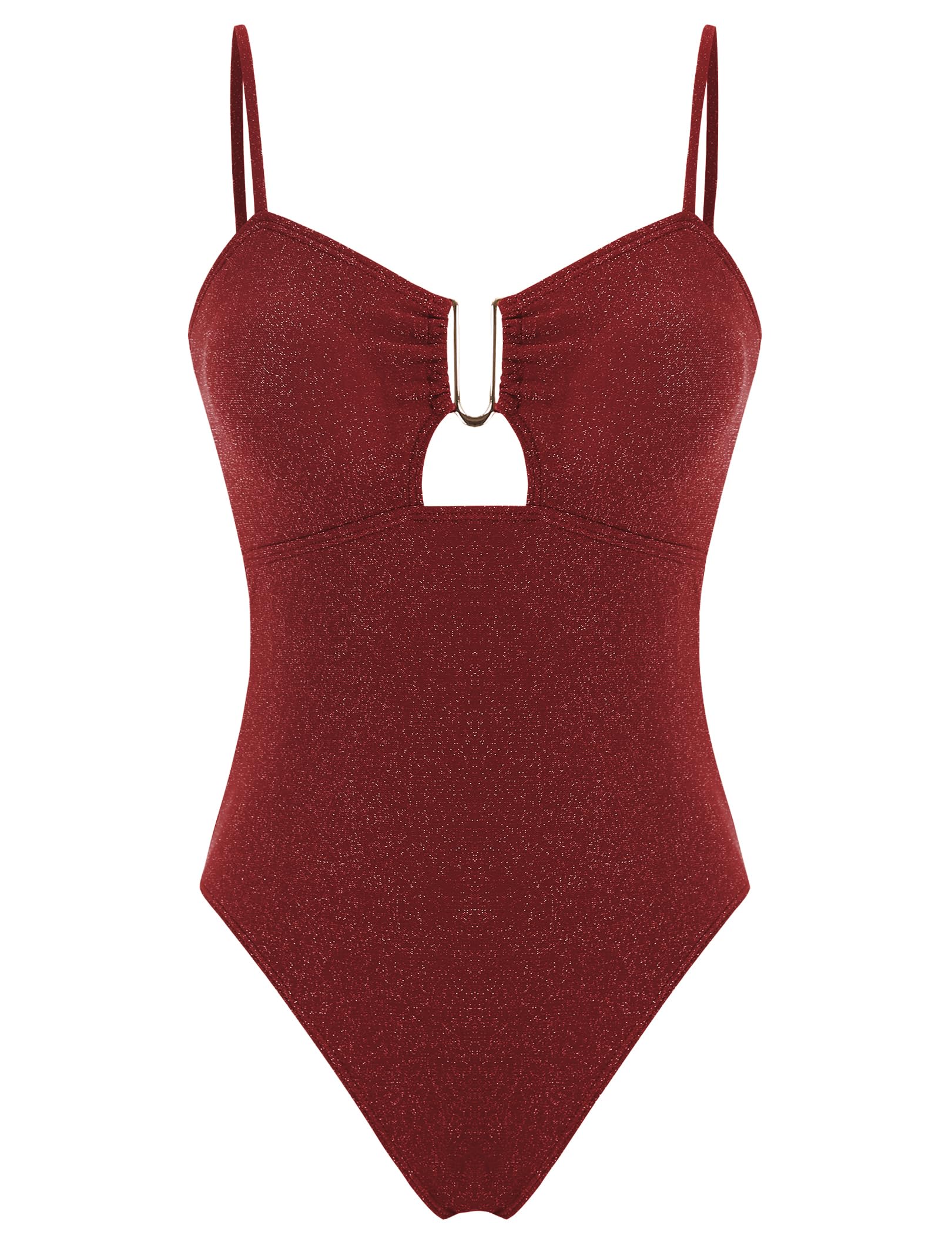 ZAFUL Women's One Piece Swimsuit Ribbed Open Back Bathing Suit Tummy Control Scoop Neck Adjustable Straps High Cut Swimwear