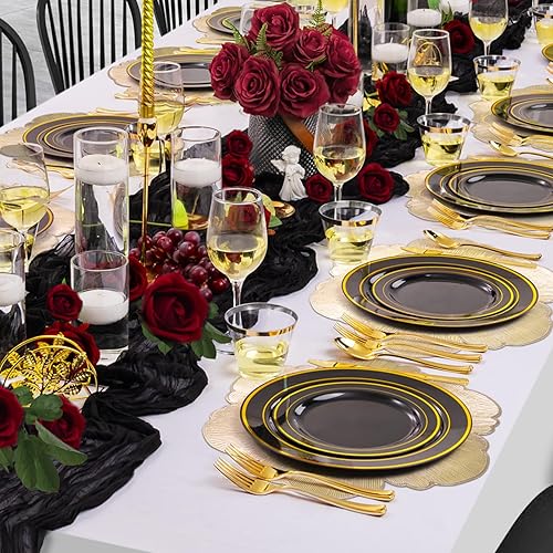 Miniatura 5 de comfoyar Juego de 6 manteles individuales redondos dorados con flores metálicas, de vinilo antideslizante de 15 x 15 pulgadas, manteles individuales