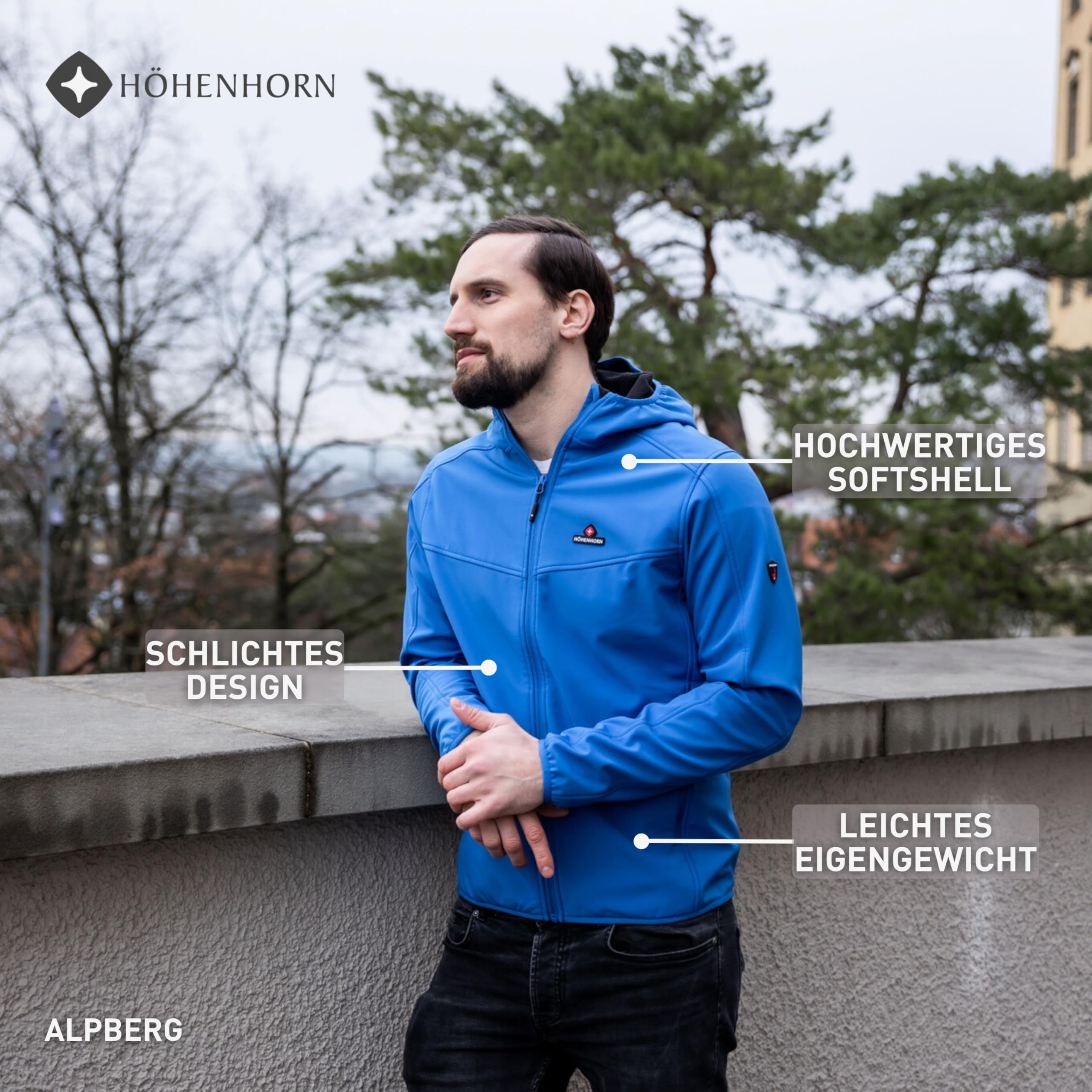 Höhenhorn Alpberg, giacca leggera softshell da uomo, per attività all'aria aperta, per le mezze stagioni