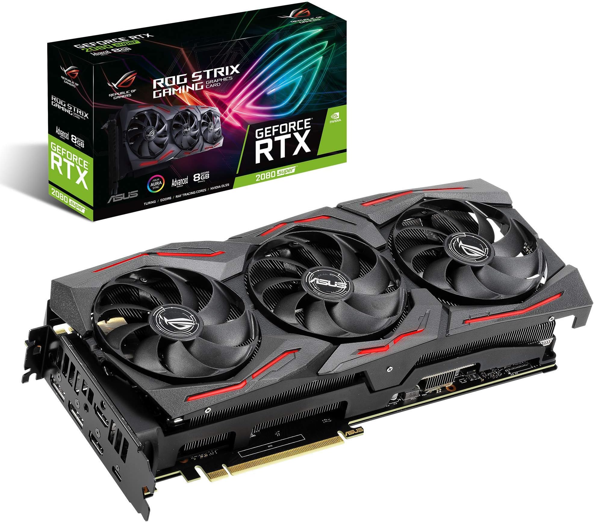 ASUS ROG Strix GeForce RTX 2080 Super Advanced Overclocked 8G GDDR6 HDMI DP 1.4 USB Type-C Gaming Graphics Card (ROG-STRIX-RTX-2080S-A8G)