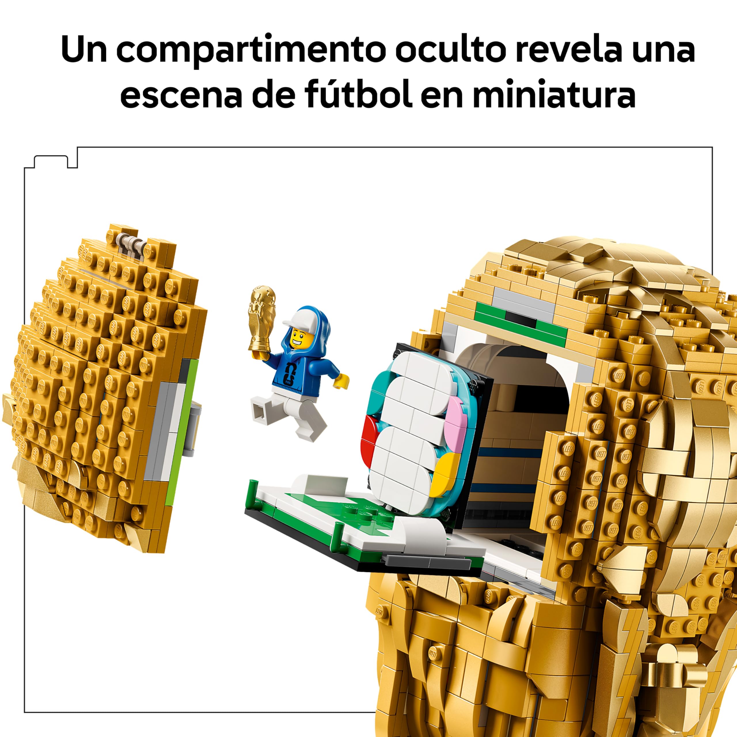LEGO Editions Trofeo Oficial de la Copa Mundial de la FIFA - Trofeo de Juguete - Maqueta 3D con Minifigura Coleccionable - Regalo de Fútbol para Niños y Niñas de 12+ Años y Fans Adultos - 43020