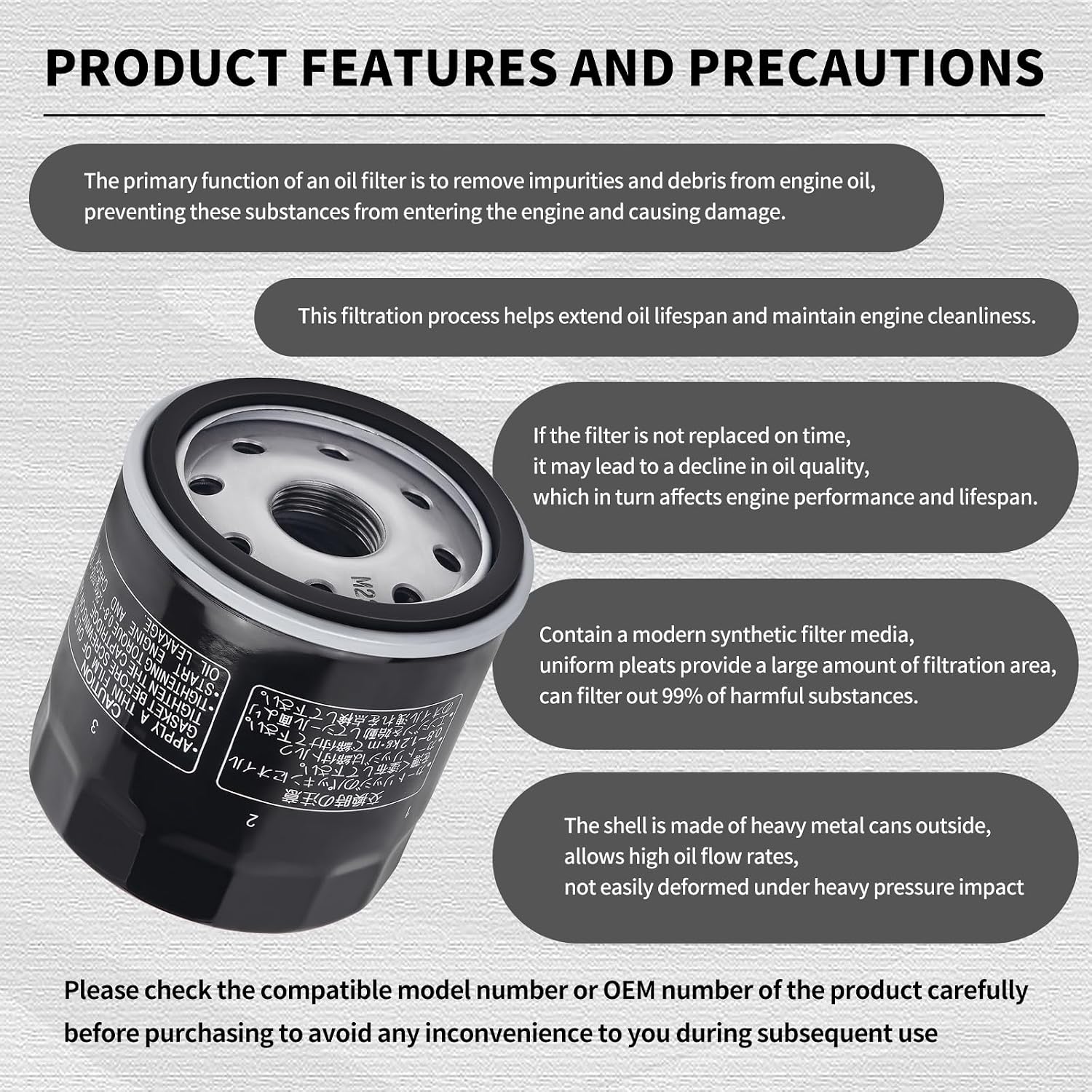 AHL Oil Filter 62700280 Compatible with Harley RH975 RH 975 1ZH1 NIGHTSTER 2022-2024/RH975S RH 975 S 1ZF1 NIGHTSTER SPECIAL 2023-2024