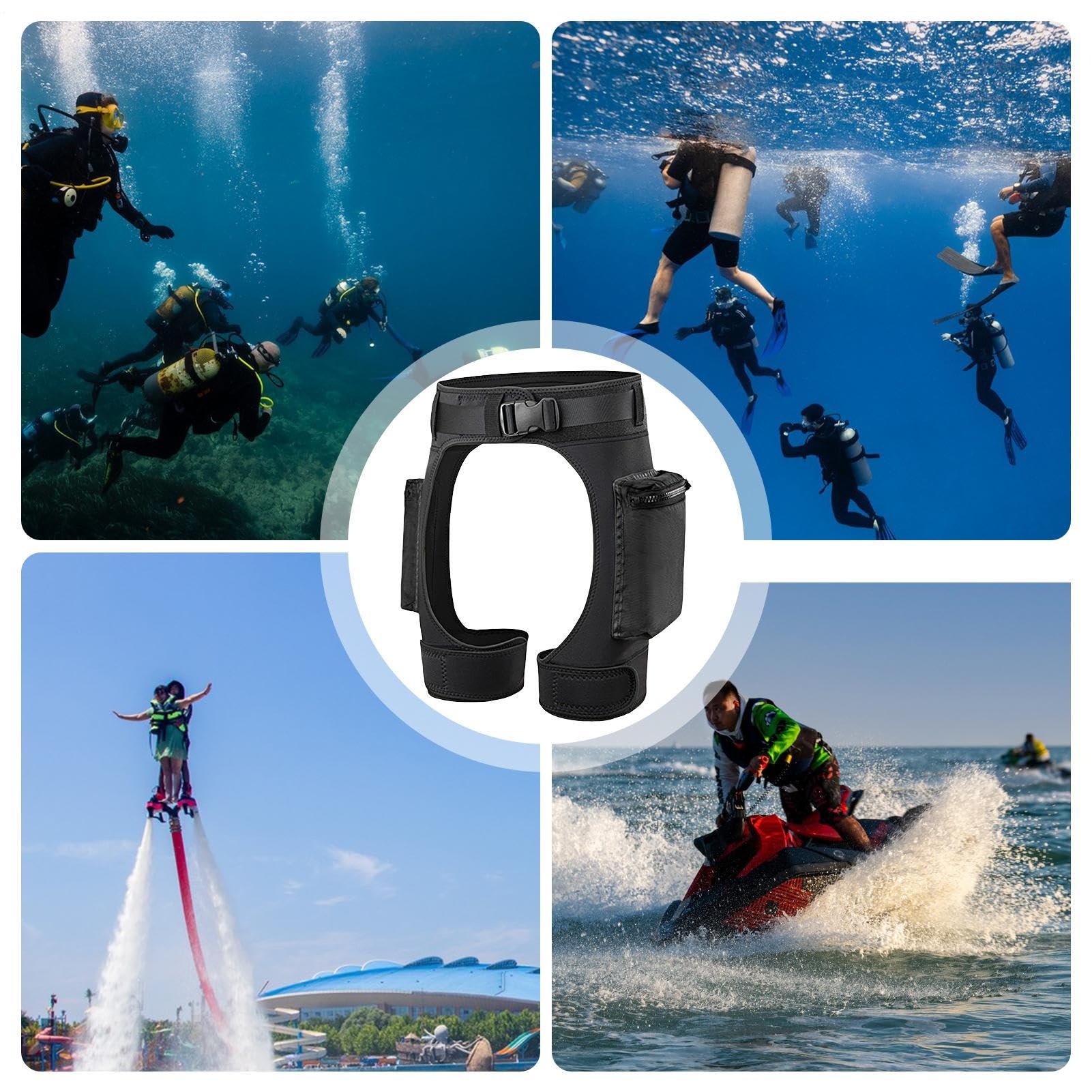 Mutacorti da Sub | Pantaloncini Elasticizzati da Sub | Chiusura a Sgancio Rapido Leggeri Regolabili con Tasche per Surf Sport Acquatici Snorkeling Nuoto Attività Subacquee