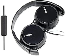 SONY Over Ear Best Stereo Portable Headphones Headset for Apple iPhone iPod/Samsung Galaxy / mp3 Player / 3.5mm Jack Plug Cell Phone with Mic black