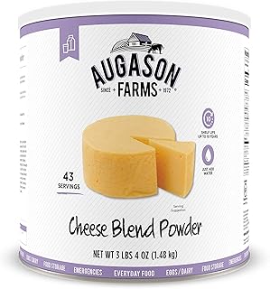 Augason Farms Cheese Blend Powder Certified Gluten Free Long Term Food Storage Everyday Meal Prep Large Can