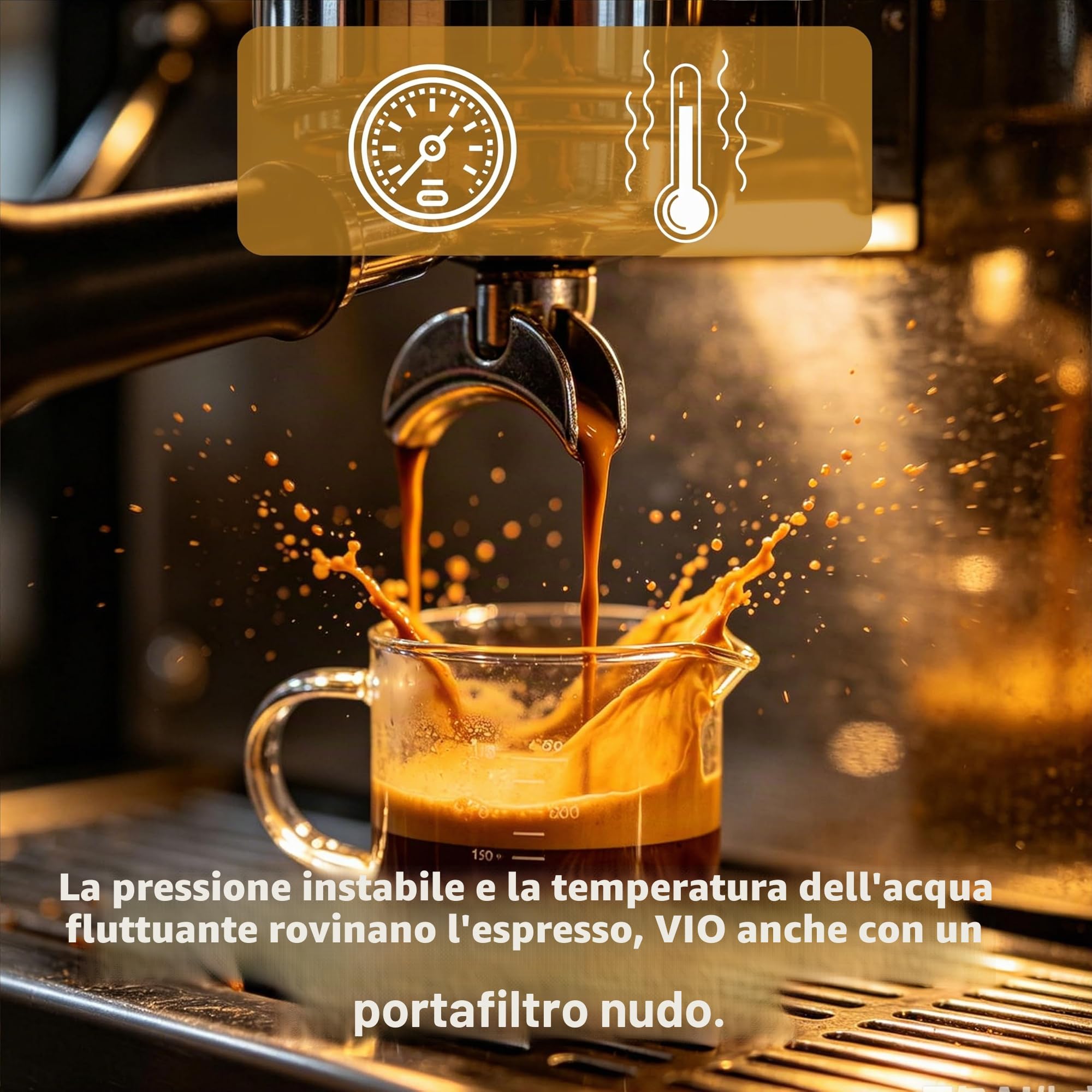 NEOUZA Portafiltro per espresso da 51 mm, compatibile con macchina da caffè DeLonghi Dedica EC680 EC685 ECF01, cestello non pressurizzato, doppio beccuccio (3 orecchie)