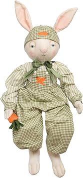 GALLERIE II Andy Bunny Easter Gathered Traditions Joe Spencer Soft Figure Figurine Spring Springtime Home Living Room Sofa Couch Fireplace Mantle End Table Decor Decoration Green