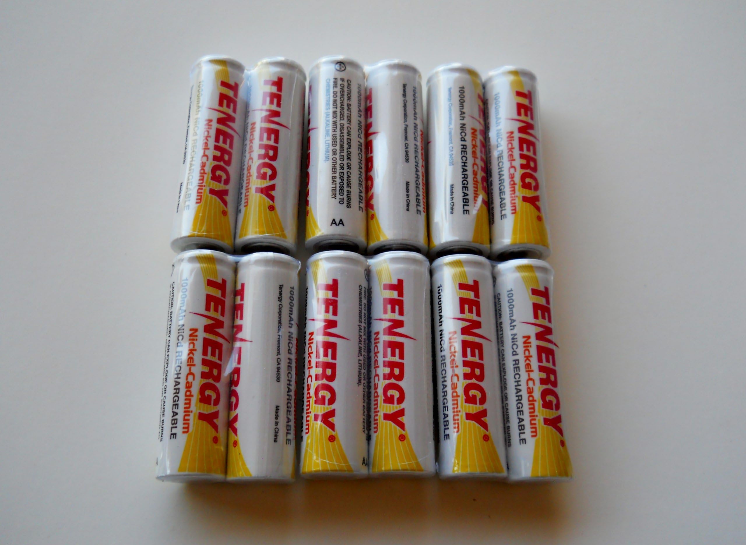 12 Pack AA NiCd 1000 mAh 1.2 V Rechargeable Batteries for Solar, etc