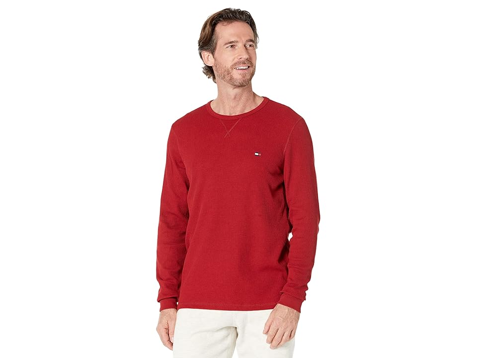 Tommy Hilfiger Thermal Long Sleeve Crew (Currant) Men's Pajama