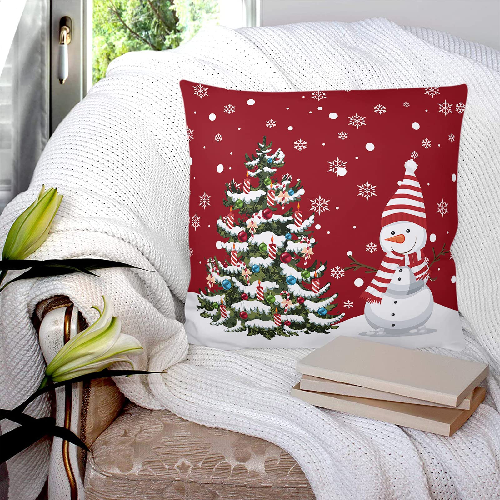 Juego De 2 Fundas De Almohada De Muñeco De Nieve De