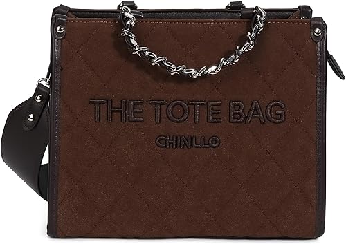 Miniatura 25 de Bolso de mano para mujer, bolsa satchel con asa superior y correa para el hombro Acolchado negro,NEGRO (BLACK-SUEDE),MARRÓN (BROWN-SUEDE),Acolchado