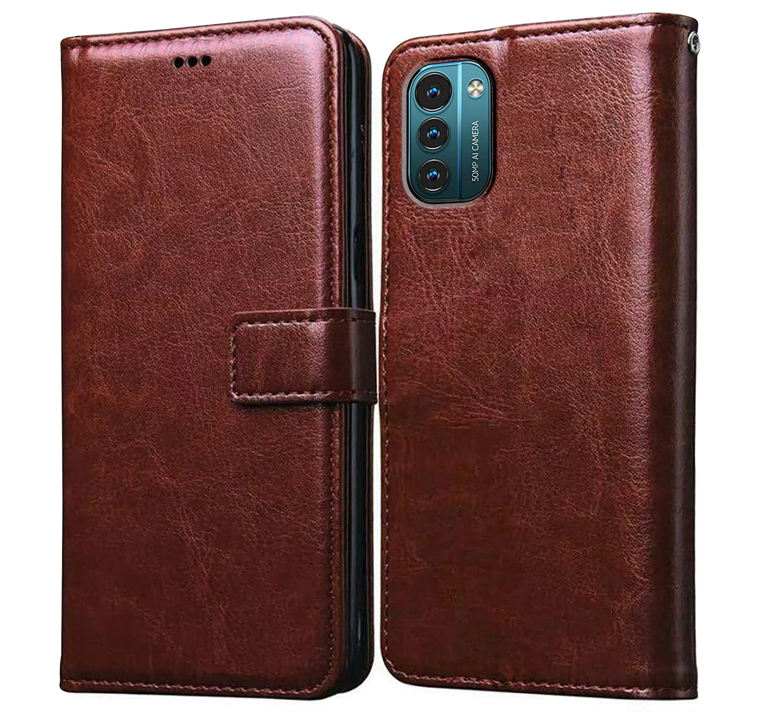 Amazon Brand- Solimo Flip for Nokia G21 (Leather_Brown) (B0B6GK86C7) Amazon Price History, Amazon Price Tracker