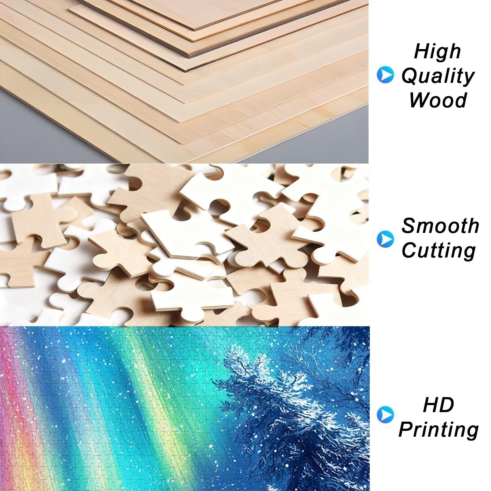 Puzzle 2000 Piezas, Puzzle Aurora con Caja para Adultos, Paisaje Rompecabezas Madera, Rompecabezas Desafiante para Toda la Familia, Puzzles para Decoracion Hogar, Regalo Mujer, Regalo Hombres, -3893