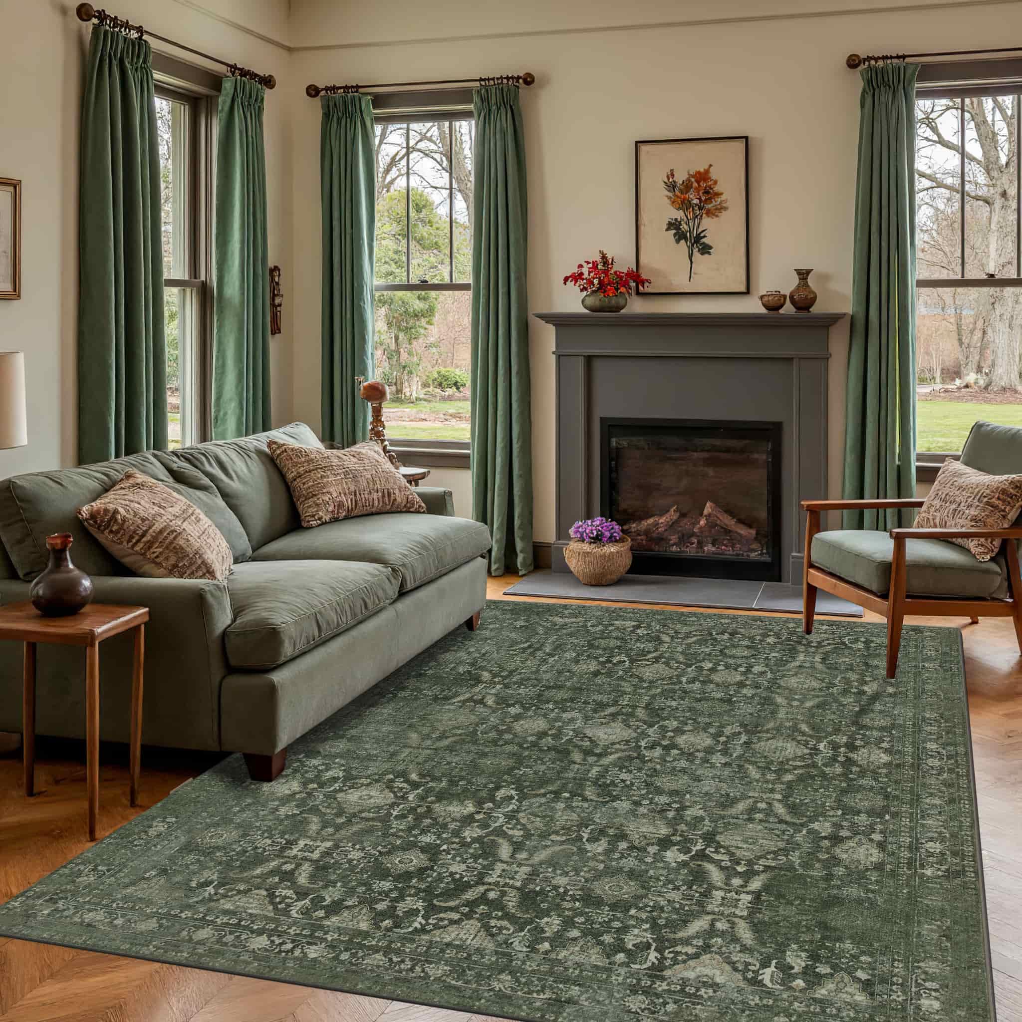 Photo 1 of Rugxara Vintage Green 8x10 Area Rug