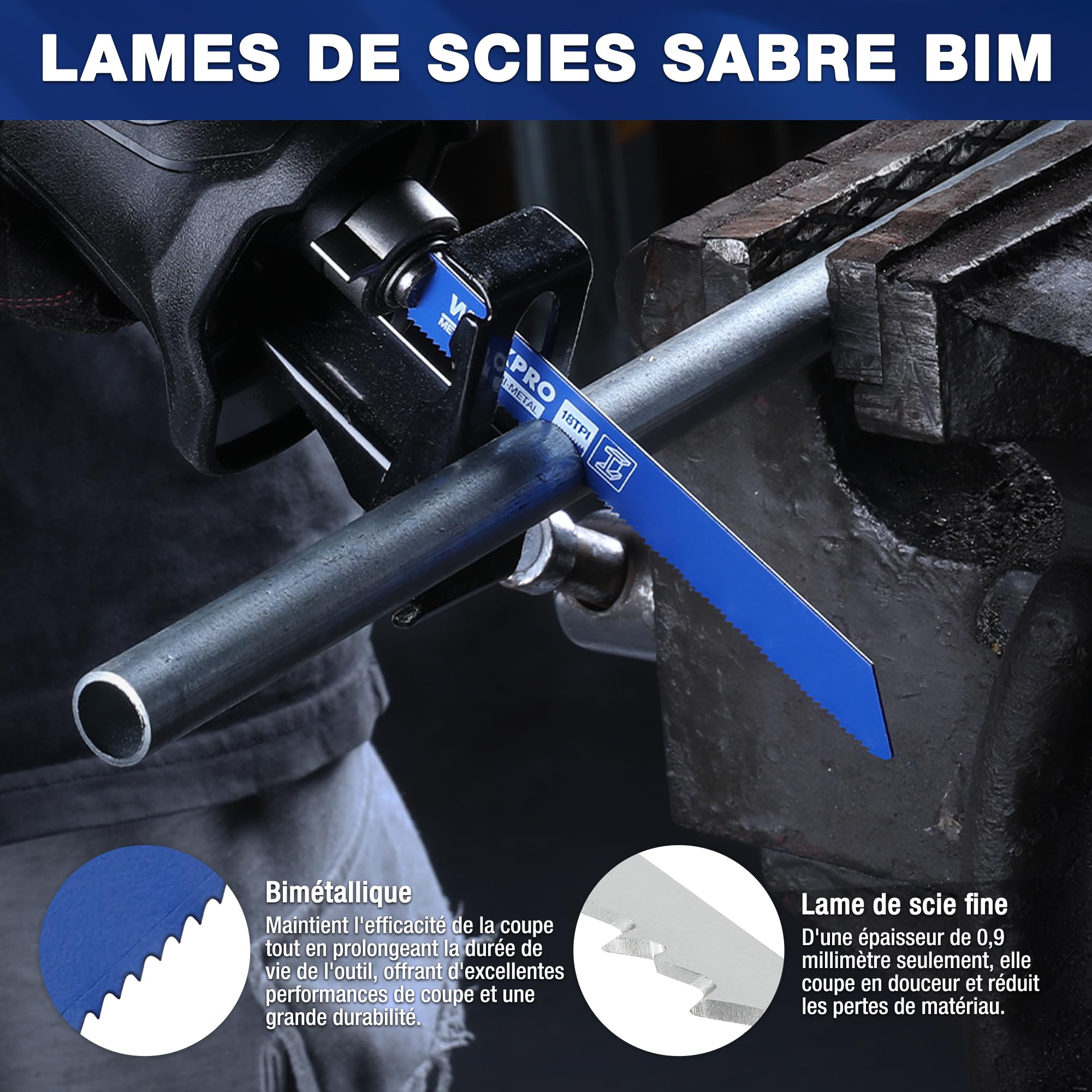 WORKPRO Jeu de 32 Lames de Scie Sabre Bois et Métal, Lames de Rechange Universelles, Coupe Rapide et Durable, Idéal pour Bricolage, Rénovation et Élagage, avec Sac de Rangement